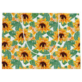 zonbloemen Geel en Groen Patroon Dag Groot Cadeauzakje (Achterkant)