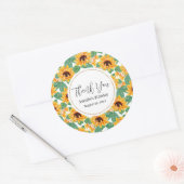  zonbloemen Geel en Groen Patroon Dag Ronde Sticker (Envelop)