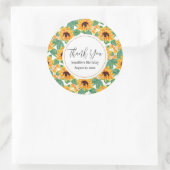  zonbloemen Geel en Groen Patroon Dag Ronde Sticker (Tas)