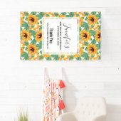 zonbloemen Geel en Groen Patroon Dag Spandoek (Insitu)