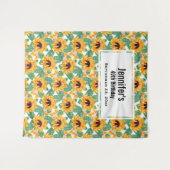 zonbloemen Geel en Groen Patroon Dag Wandkleed (Voorkant (horizontaal))