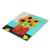 Zonbloemen Keramische keuken Tegeltje (Zijkant)
