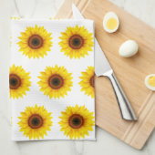 Zonbloemen keukenhanddoek (Quarter Fold)