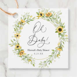 Zonbloemen Oh baby Bedankjes Labels