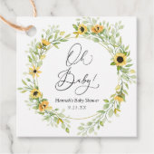 Zonbloemen Oh baby Bedankjes Labels (Voorkant)