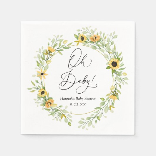 Zonbloemen Oh baby Servet (Voorkant)