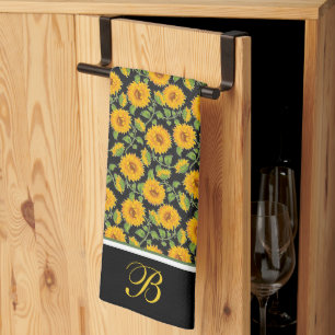 Zonbloesemmonogram Kitchen Towel Theedoek