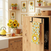 Zonbloesemmonogram Kitchen Towel Theedoek