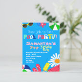 Zonbril zonnebril voor zomerpool Birthday Beach Briefkaart (Staand voorkant)