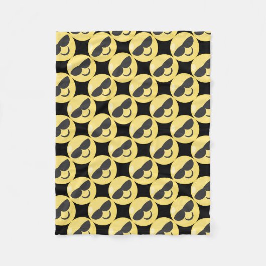 Zonbrillen Emoji Fleece Deken (Voorkant)