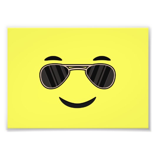 Zonbrillen Emoji Foto Afdruk (Voorkant)