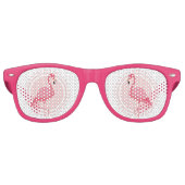 Zonbrillen van roze Flamingo Cute Retro Party Retro Zonnebril (Voorkant)