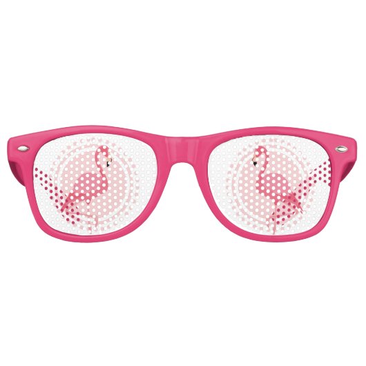 Zonbrillen van roze Flamingo Cute Retro Party Retro Zonnebril (Voorkant)