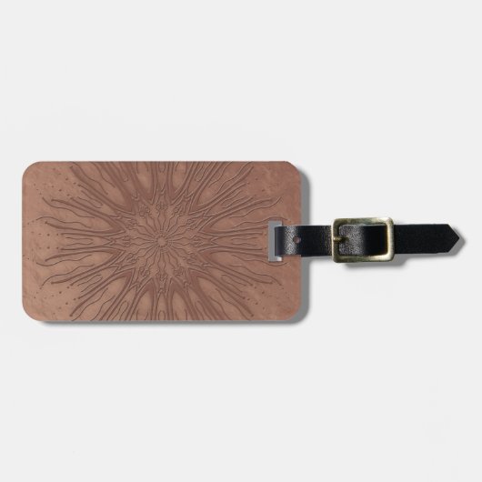 Zonburst boho mandala bagagelabel (Voorkant horizontaal)