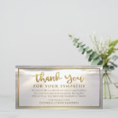 Zonburst Gouden Bedankje Aangepaste Condoleancekaa Bedankkaart (Staand voorkant)