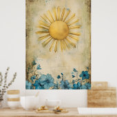 Zonburst muurdecoratie.   poster (Keuken)