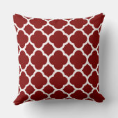 Zonburst rood Quatrefoil patroon Kussen (Achterkant)