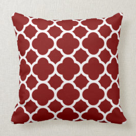 Zonburst rood Quatrefoil patroon Kussen