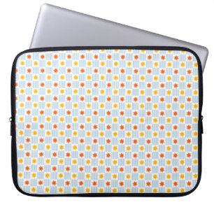 Zonburst Streepjes Schachbrett Motief Laptop Hoes