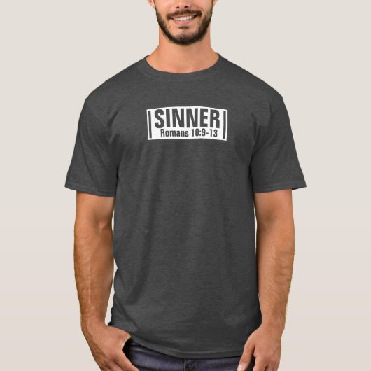 Zondaar - Heren Basic Donkere T-Shirt (Voorkant)