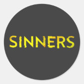 zondaars ronde sticker (Voorkant)