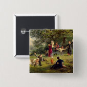 Zondag 1884 vierkante button 5,1 cm (Voorkant /achterkant)