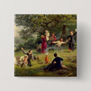 Zondag 1884 vierkante button 5,1 cm