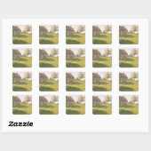 Zondag. A Small Village, 1898 Vierkante Sticker (Vel)