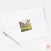 Zondag. A Small Village, 1898 Vierkante Sticker (Envelop)