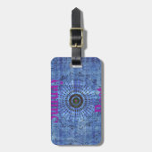 Zondag Best: Denim-geïnspireerd Abstract kunstontw Bagagelabel (Voorkant verticaal)