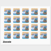 Zondag Bijbelschool Noahs Ark of Animals Flood Vierkante Sticker (Vel)