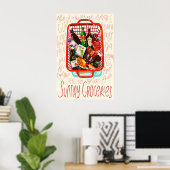 Zondag Boodschappen Print Rode Boodschappenmand, F (Thuiskantoor)