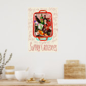 Zondag Boodschappen Print Rode Boodschappenmand, F (Keuken)
