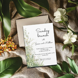 Zondag brunch Dusty Sage Green Flowers Wedding Kaart