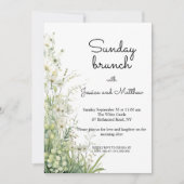 Zondag brunch Dusty Sage Green Flowers Wedding Kaart (Voorkant)