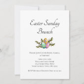 Zondag Brunch Elegante Pasen Gedecoreerde Eieren Kaart (Voorkant)