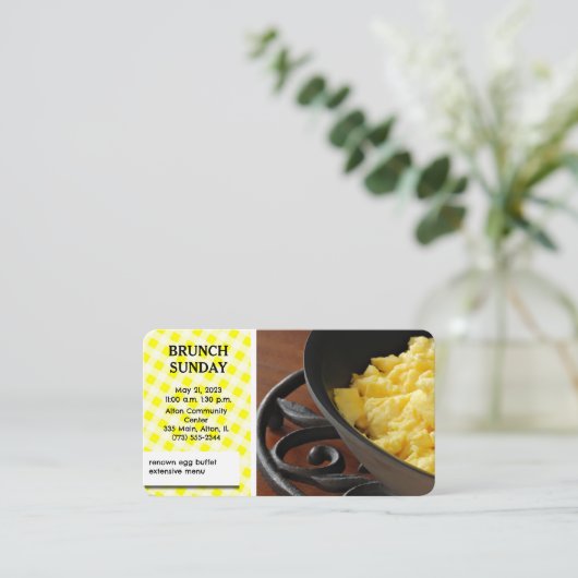 zondag brunch flyer - uitnodiging informatiekaartje (Staand voorkant)