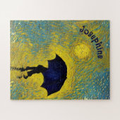 Zondag buiten onder paraplu in het park legpuzzel (Horizontaal)