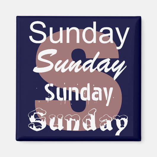 Zondag Dag van de Week Magneet (Voorkant)