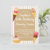 Zondag Decoratie Verjaardag Uitnodiging (Staand voorkant)