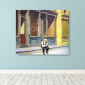 Zondag | Edward Hopper | Canvas Afdruk (Insitu (Houten vloer))
