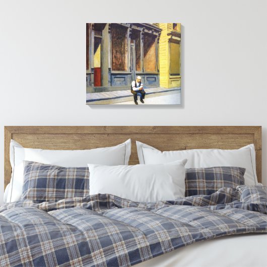 zondag | Edward Hopper | Canvas Afdruk (Insitu (Slaapkamer))
