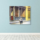 zondag | Edward Hopper | Canvas Afdruk (Insitu (Houten vloer))