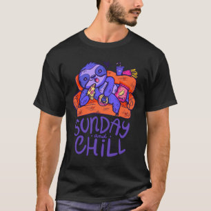 Zondag en Chill Funny Blue Sloth T-shirt