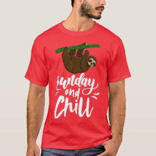 Zondag en Chill Funny Sleepy Head Lazy Sloth Love T-shirt