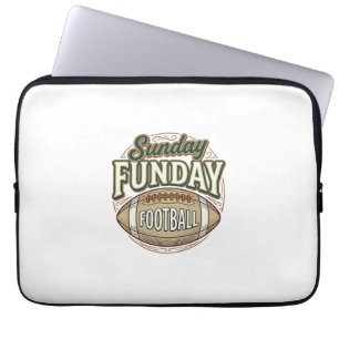 Zondag Fun Football Vintage Shirt Ontwerp_1 Laptop Sleeve