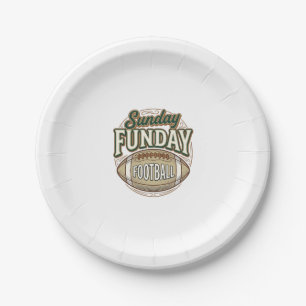 Zondag Fun Football Vintage Shirt Ontwerp_1 Papieren Bordje