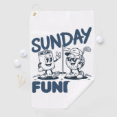 Zondag Fun Golf Grappige Golfende Golfers Retro Golfhanddoek (Insitu)