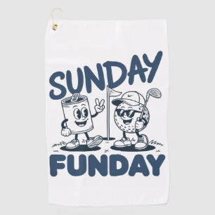 Zondag Fun Golf Grappige Golfende Golfers Retro Golfhanddoek