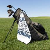 Zondag Fun Golf Grappige Golfende Golfers Retro Golfhanddoek (Groen)